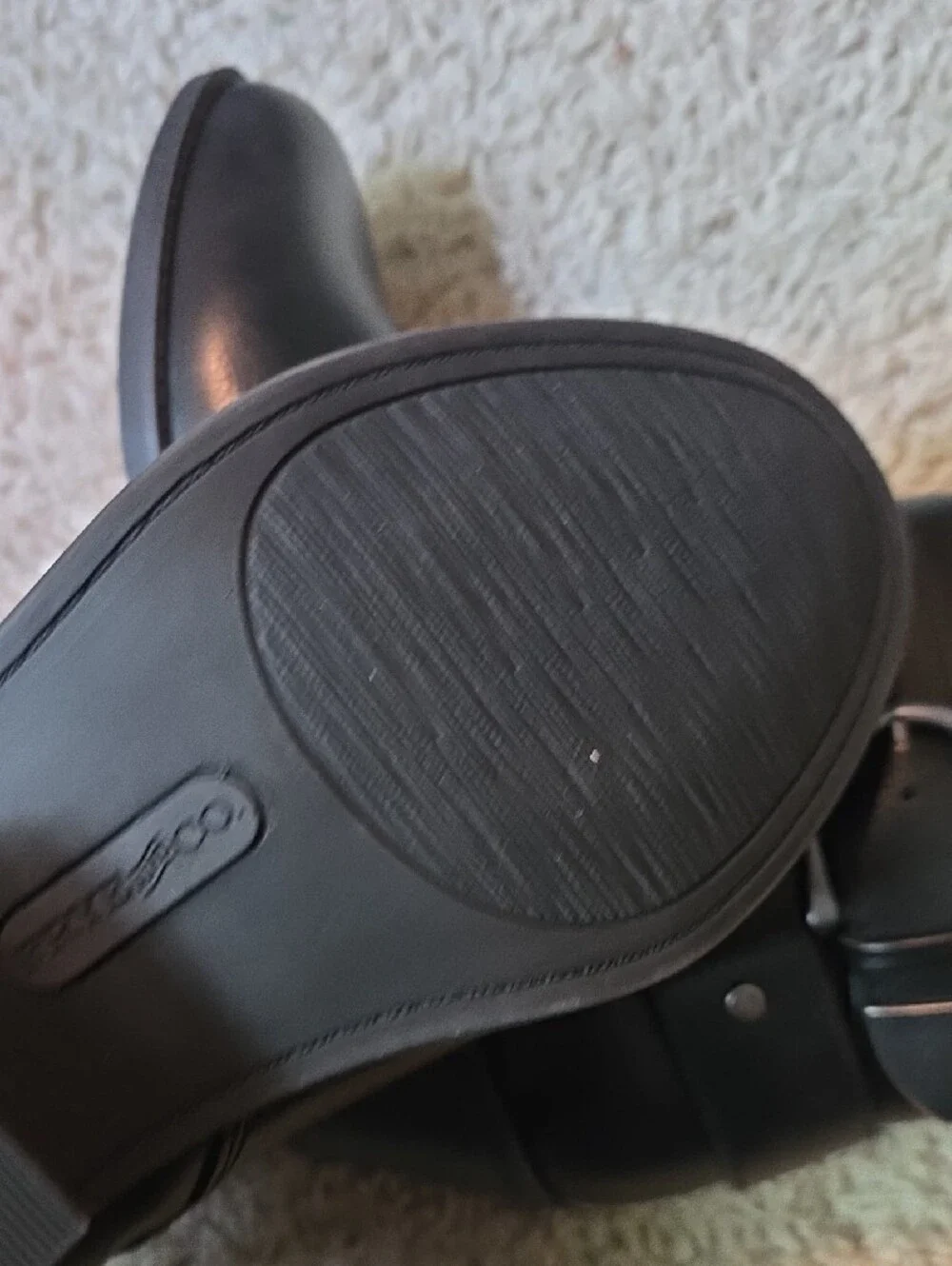 FRYE AND CO. Black Faux Leather Buckle Strap Ankle Booties Size 7.5